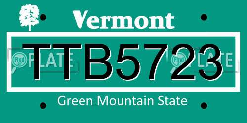 TTB5723 Vermont License Plate
