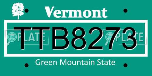 TTB8273 Vermont License Plate