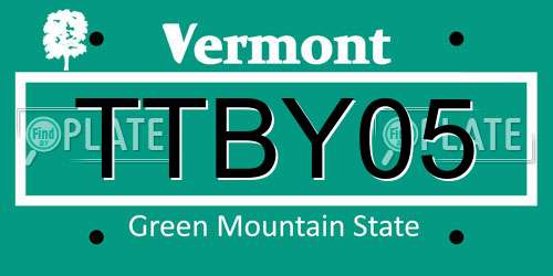 TTBY05 Vermont License Plate