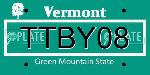 TTBY08 Vermont License Plate
