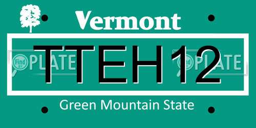 TTEH12 Vermont License Plate