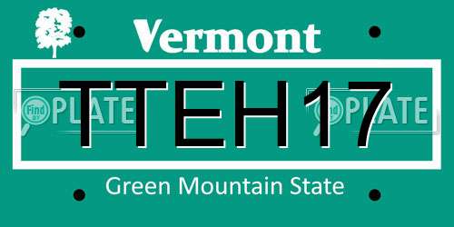 TTEH17 Vermont License Plate