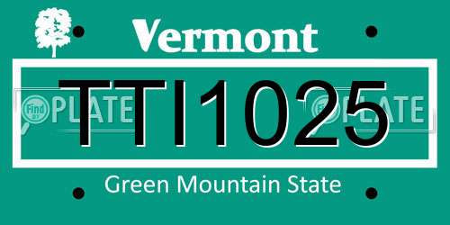 TTI1025 Vermont License Plate