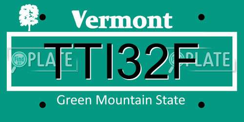 TTI32F Vermont License Plate