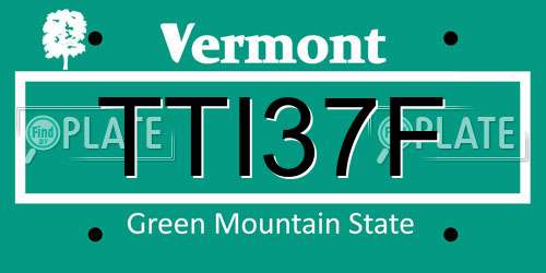 TTI37F Vermont License Plate