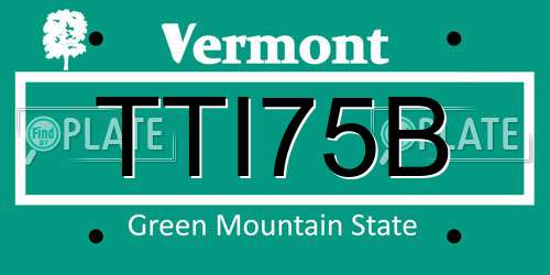 TTI75B Vermont License Plate