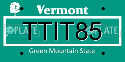 TTIT85 Vermont License Plate