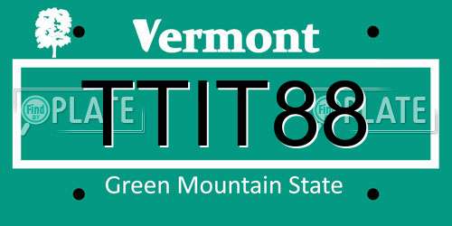 TTIT88 Vermont License Plate