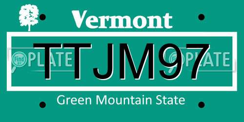 TTJM97 Vermont License Plate