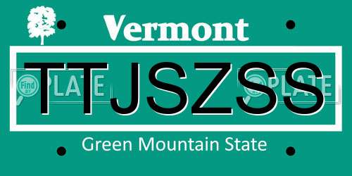 TTJSZSS Vermont License Plate