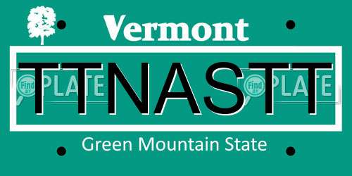 TTNASTT Vermont License Plate