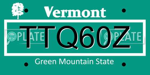 TTQ60Z Vermont License Plate