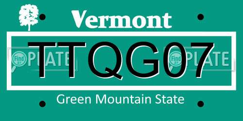 TTQG07 Vermont License Plate