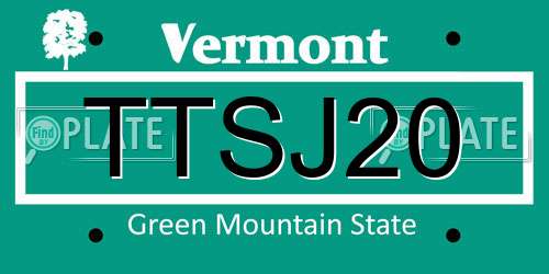 TTSJ20 Vermont License Plate