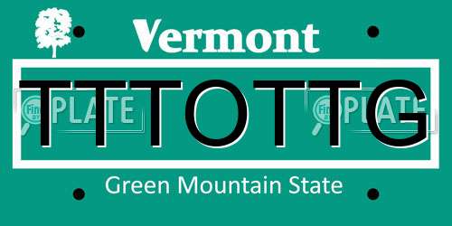 TTTOTTG Vermont License Plate
