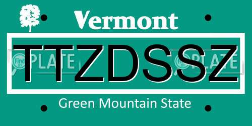 TTZDSSZ Vermont License Plate