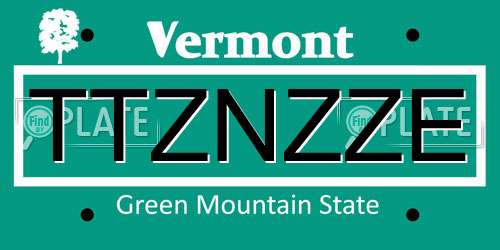 TTZNZZE Vermont License Plate