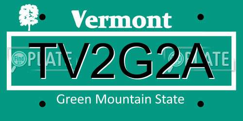 TV2G2A Vermont License Plate