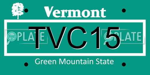 TVC15 Vermont License Plate