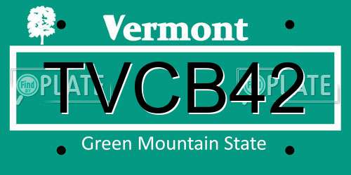 TVCB42 Vermont License Plate
