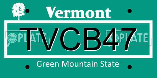 TVCB47 Vermont License Plate