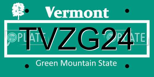 TVZG24 Vermont License Plate