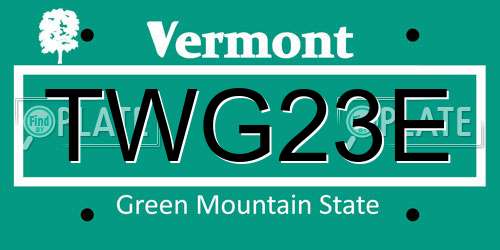 TWG23E Vermont License Plate