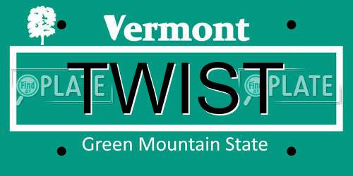 TWIST Vermont License Plate