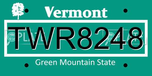TWR8248 Vermont License Plate