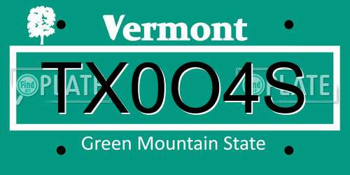TX0O4S Vermont License Plate
