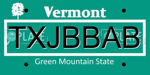 TXJBBAB Vermont License Plate