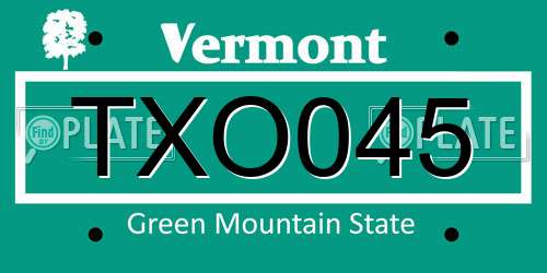 TXO045 Vermont License Plate