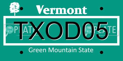TXOD05 Vermont License Plate