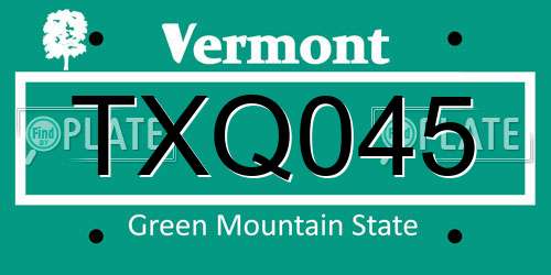 TXQ045 Vermont License Plate