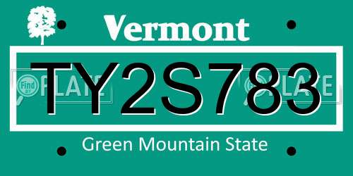 TY2S783 Vermont License Plate