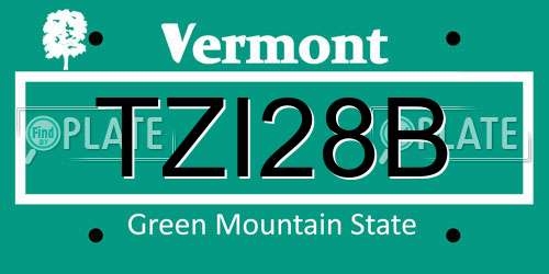 TZI28B Vermont License Plate