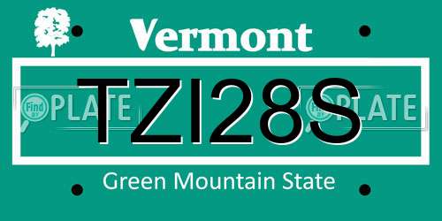 TZI28S Vermont License Plate