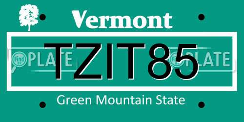 TZIT85 Vermont License Plate