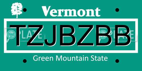 TZJBZBB Vermont License Plate