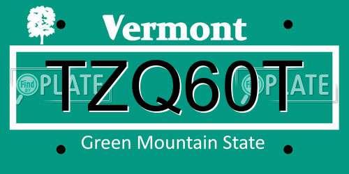 TZQ60T Vermont License Plate