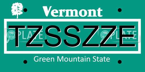 TZSSZZE Vermont License Plate