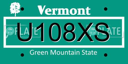U108XS Vermont License Plate