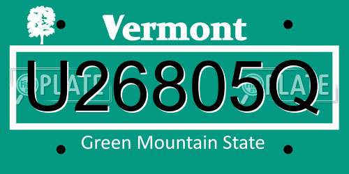 U26805Q Vermont License Plate