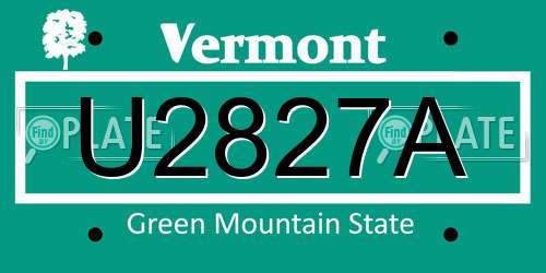 U2827A Vermont License Plate