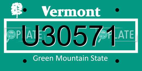 U30571 Vermont License Plate