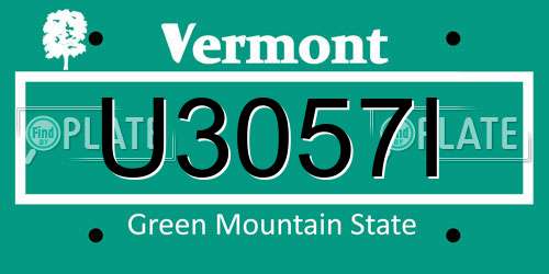U3057I Vermont License Plate