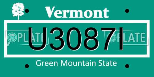 U3087I Vermont License Plate