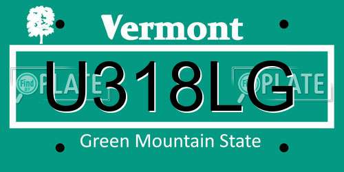 U318LG Vermont License Plate