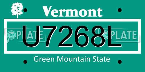U7268L Vermont License Plate