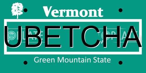 UBETCHA Vermont License Plate